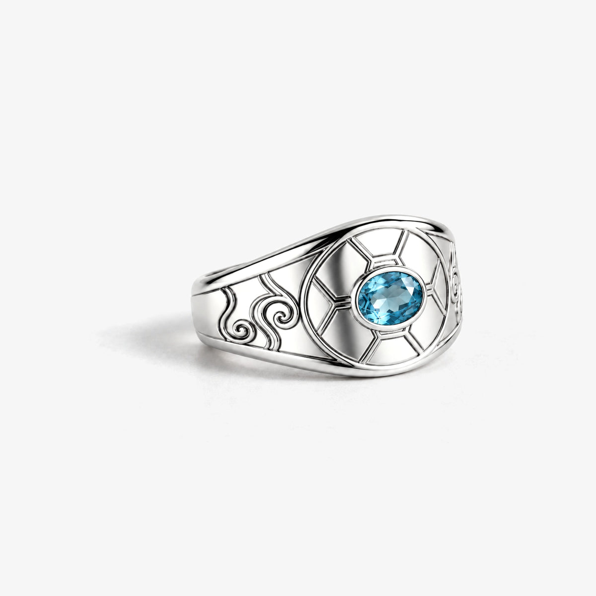 Bubble Shell Ring in silver, left side view