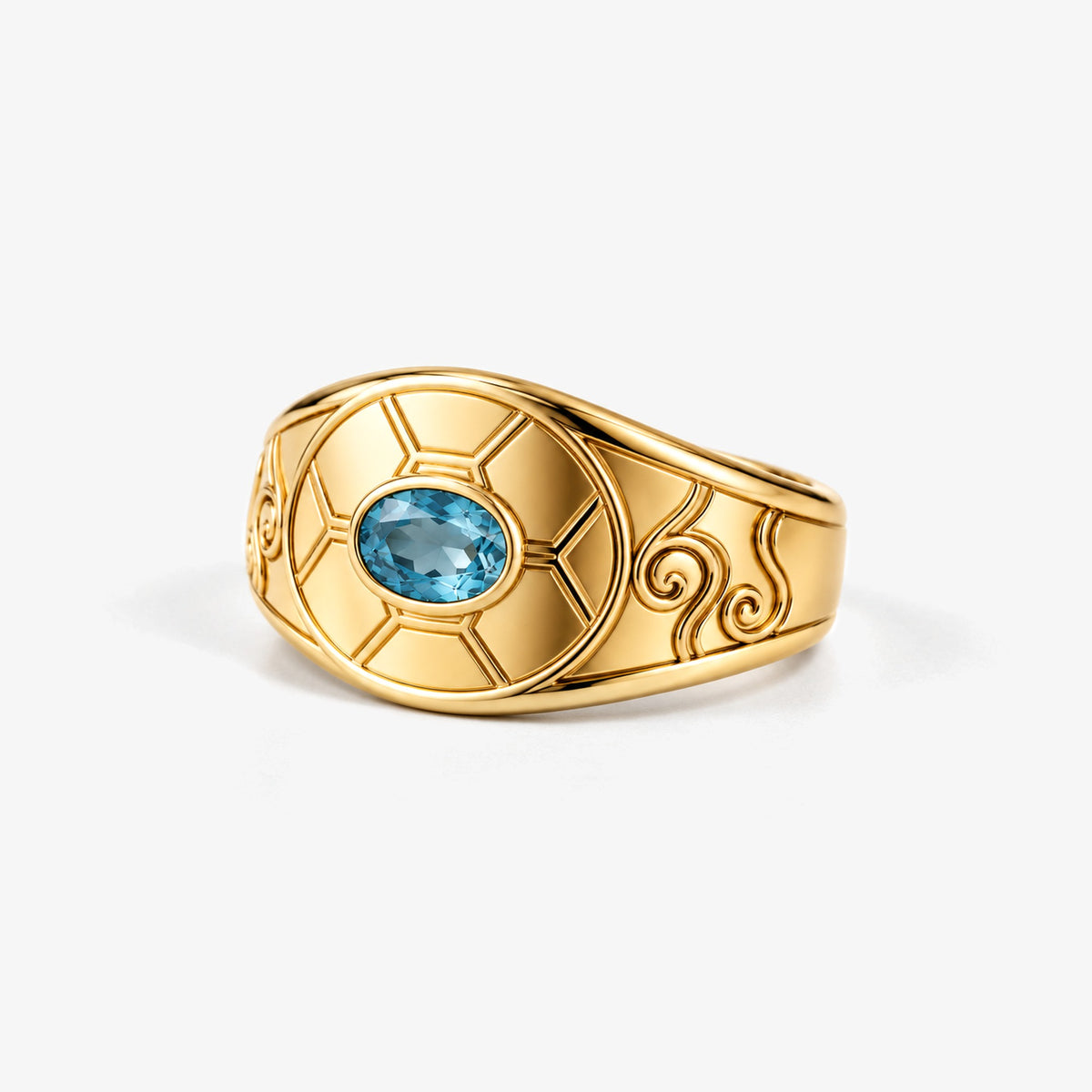 Bubble Shell Ring in gold, right side view