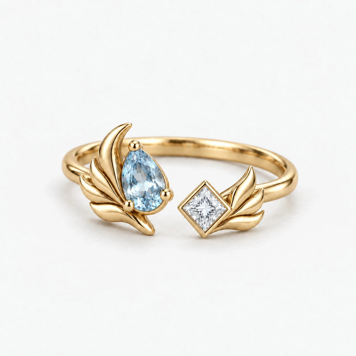 Shenhe Ring in gold, side view