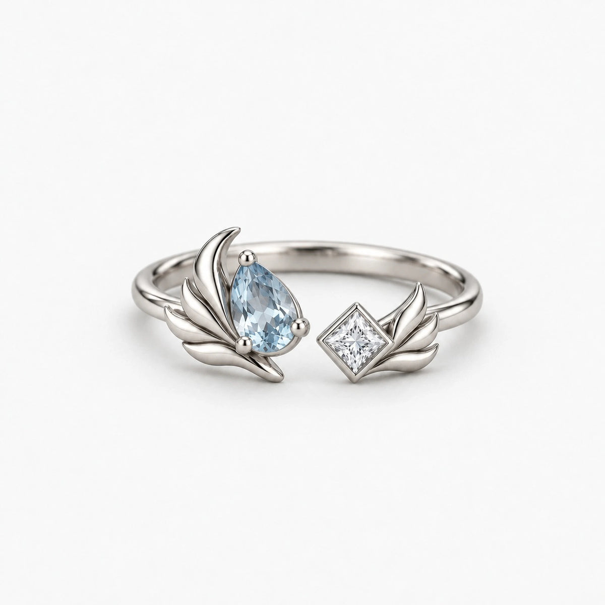 Shenhe Ring in silver, side view