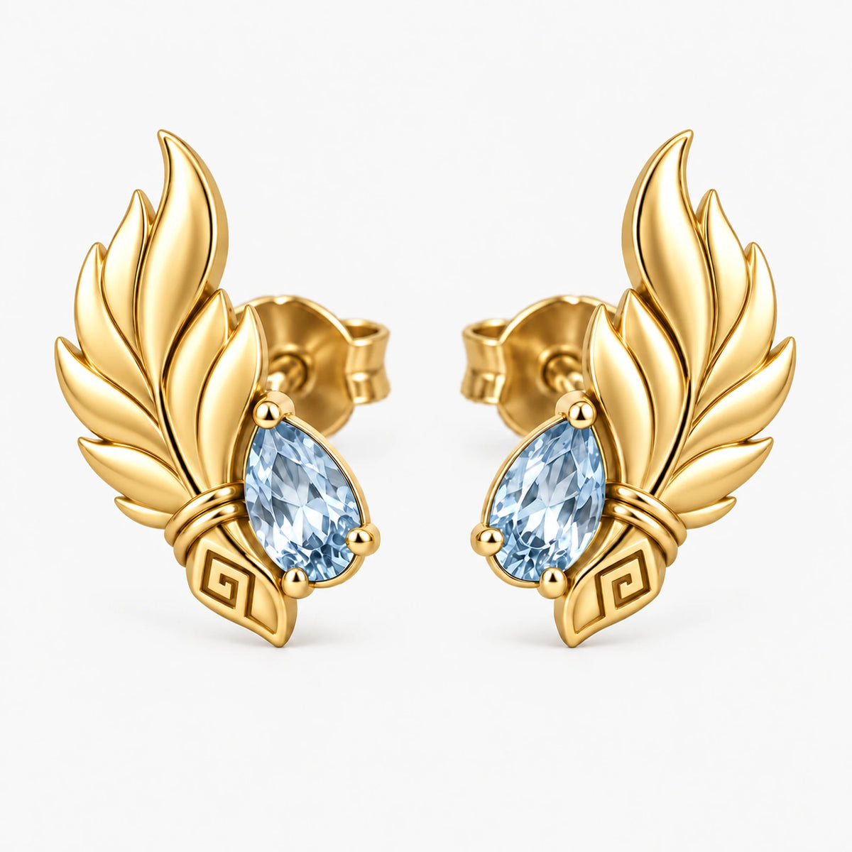 Shenhe Earrings in gold, front view
