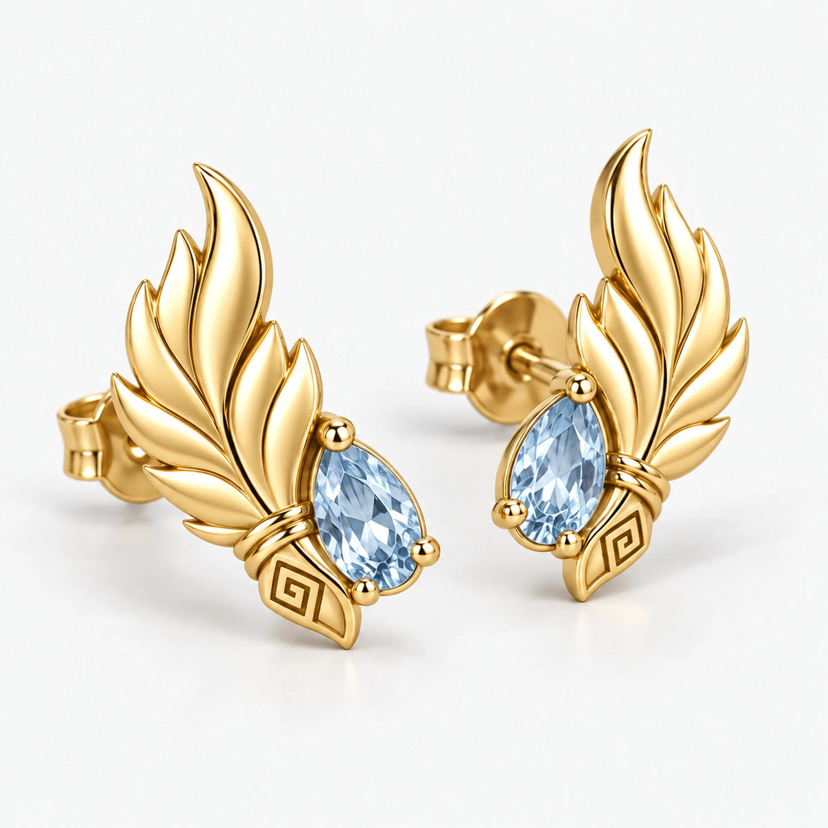Shenhe Earrings in gold, three-quarter view