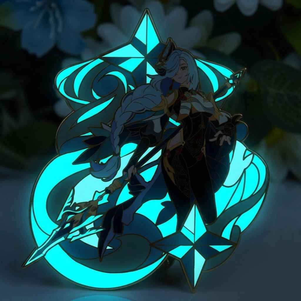 Shenhe Glow-in-Dark Enamel Pin