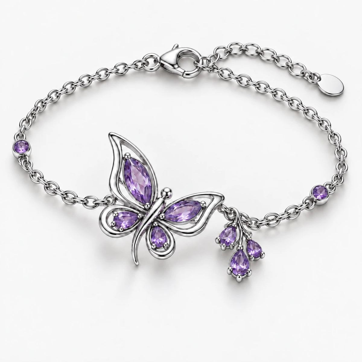 Shinobu Butterfly Bracelet, main silver