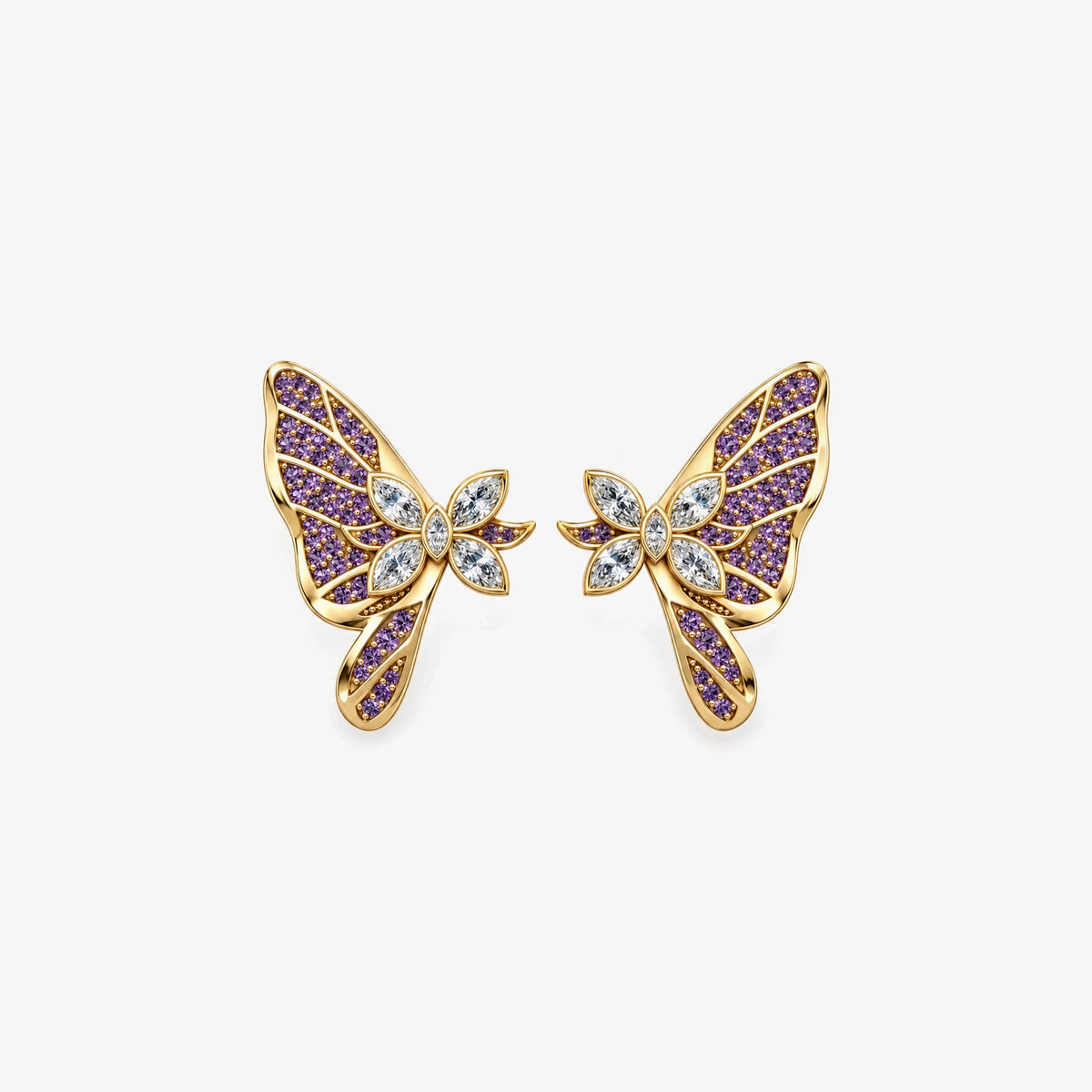 Butterfly Hashira Earrings gold front