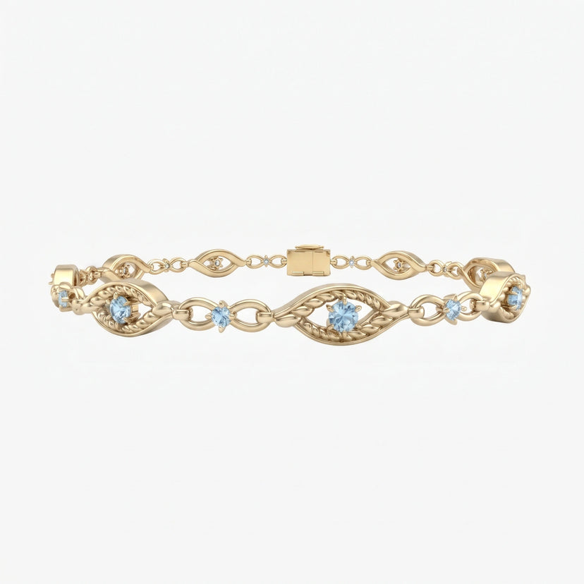 Six Eyes Bracelet - front gold