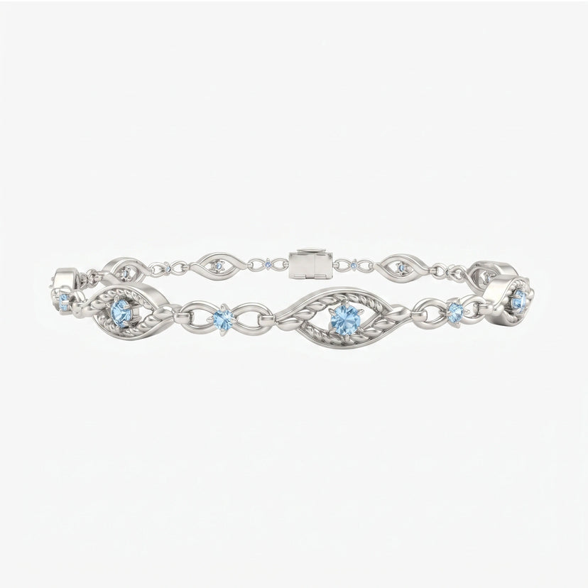 Six Eyes Bracelet - front silver