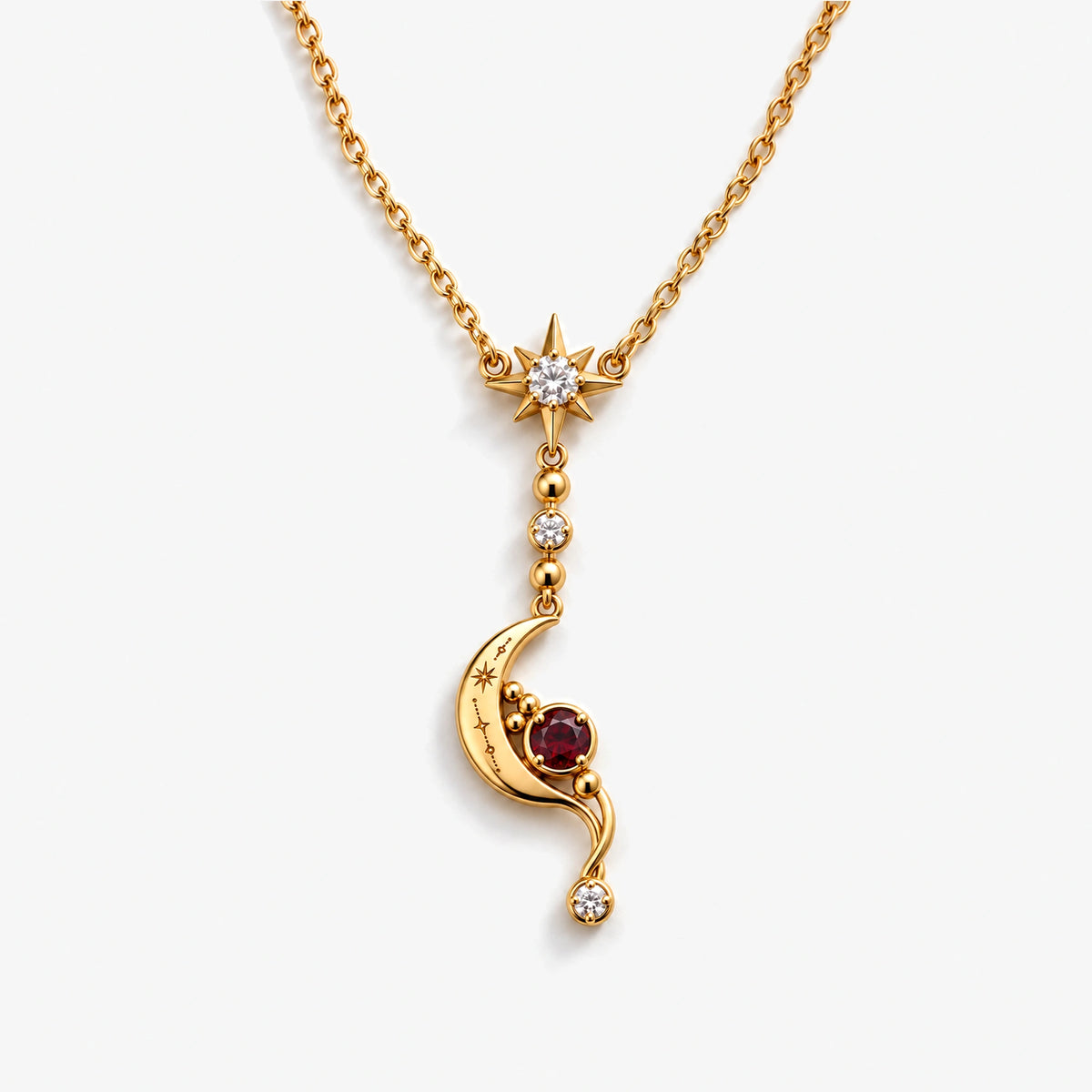 Eclipse Waltz Necklace in Gold, necklace front view