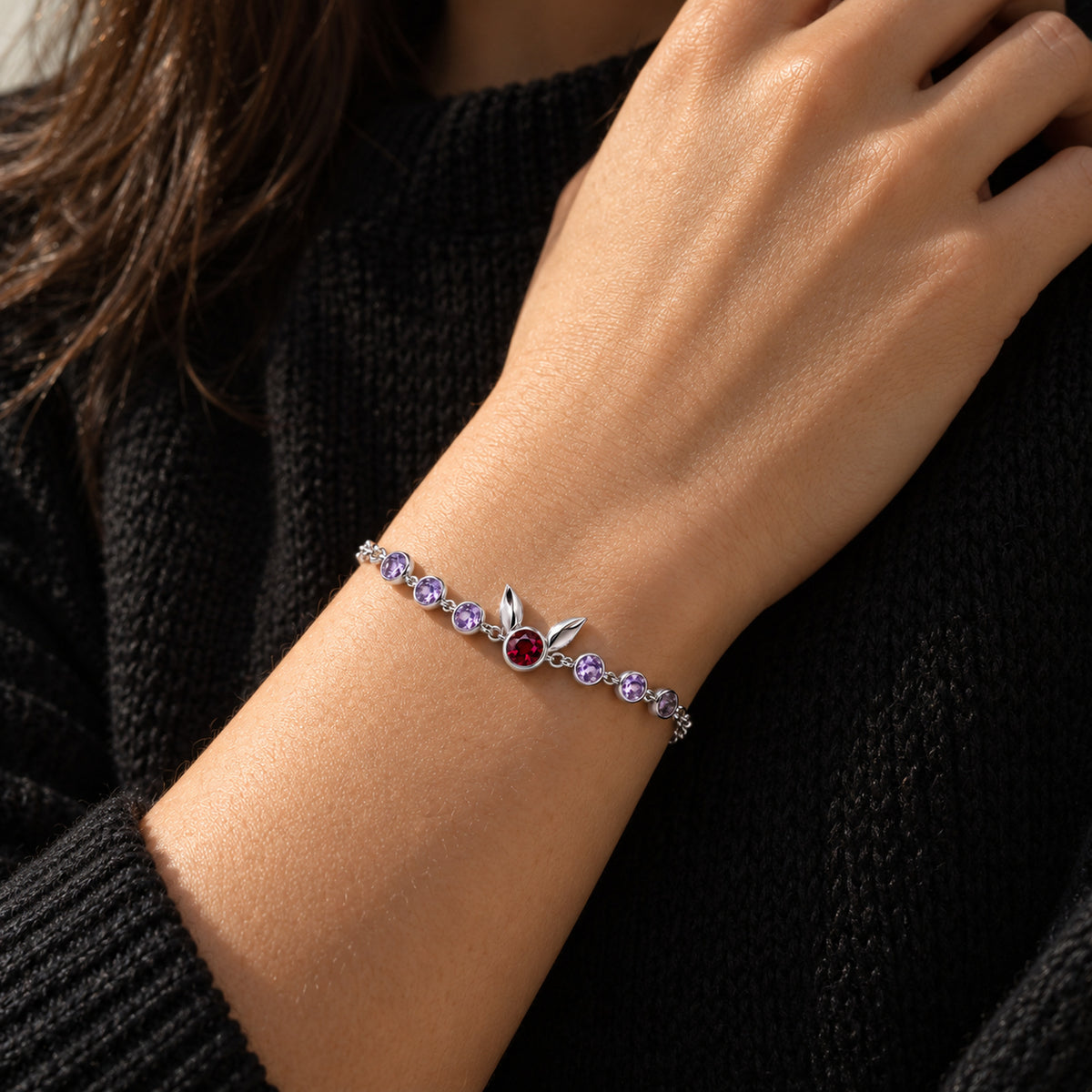 Sunrise Path Bracelet in silver, worn