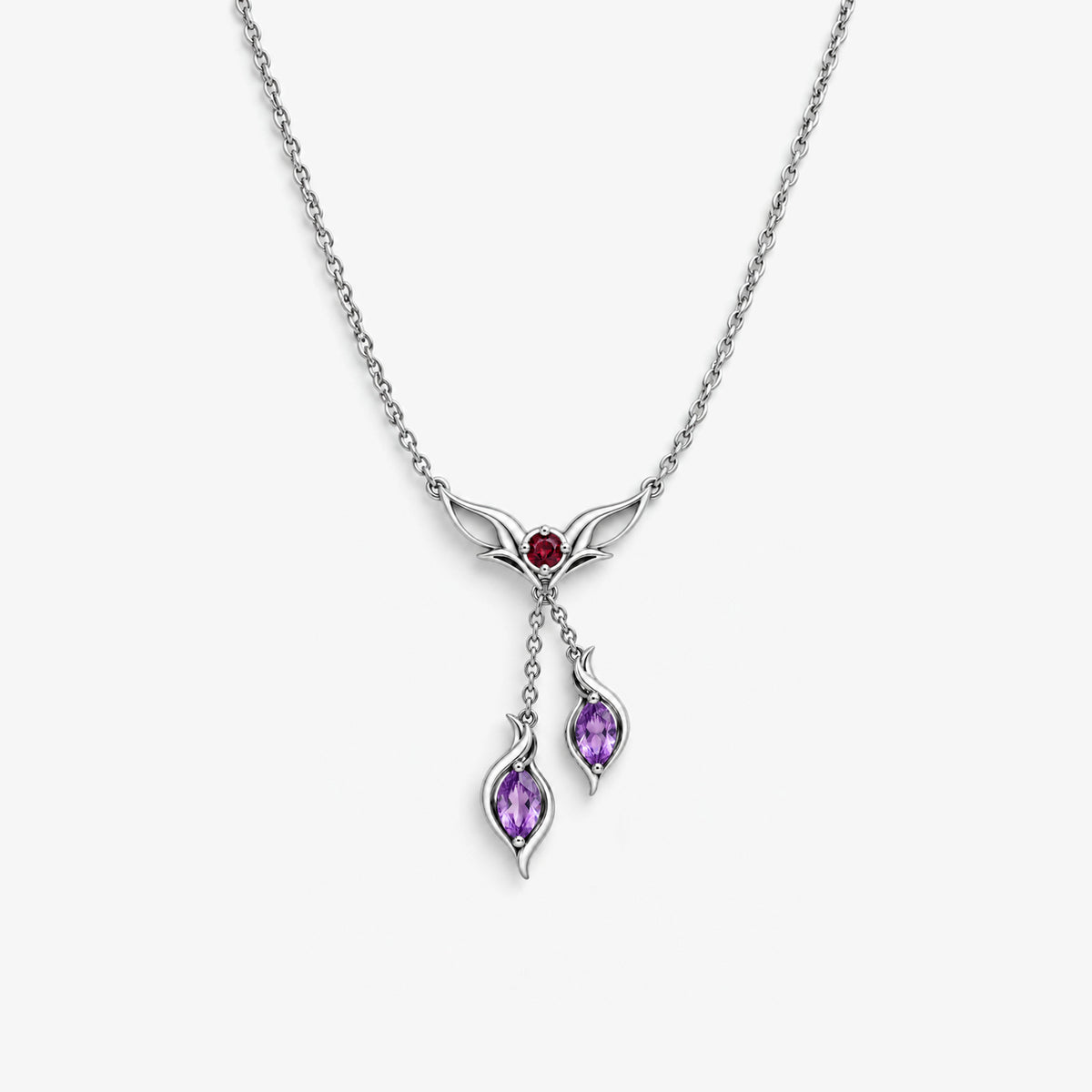 Sunrise Path Necklace in silver, front view