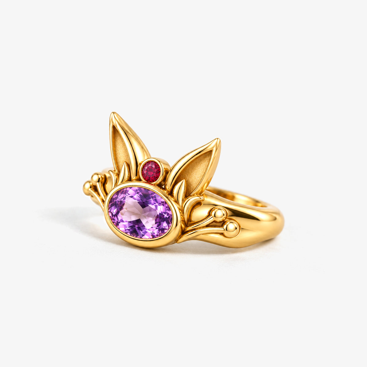 Sunrise Path Ring in gold, right side view