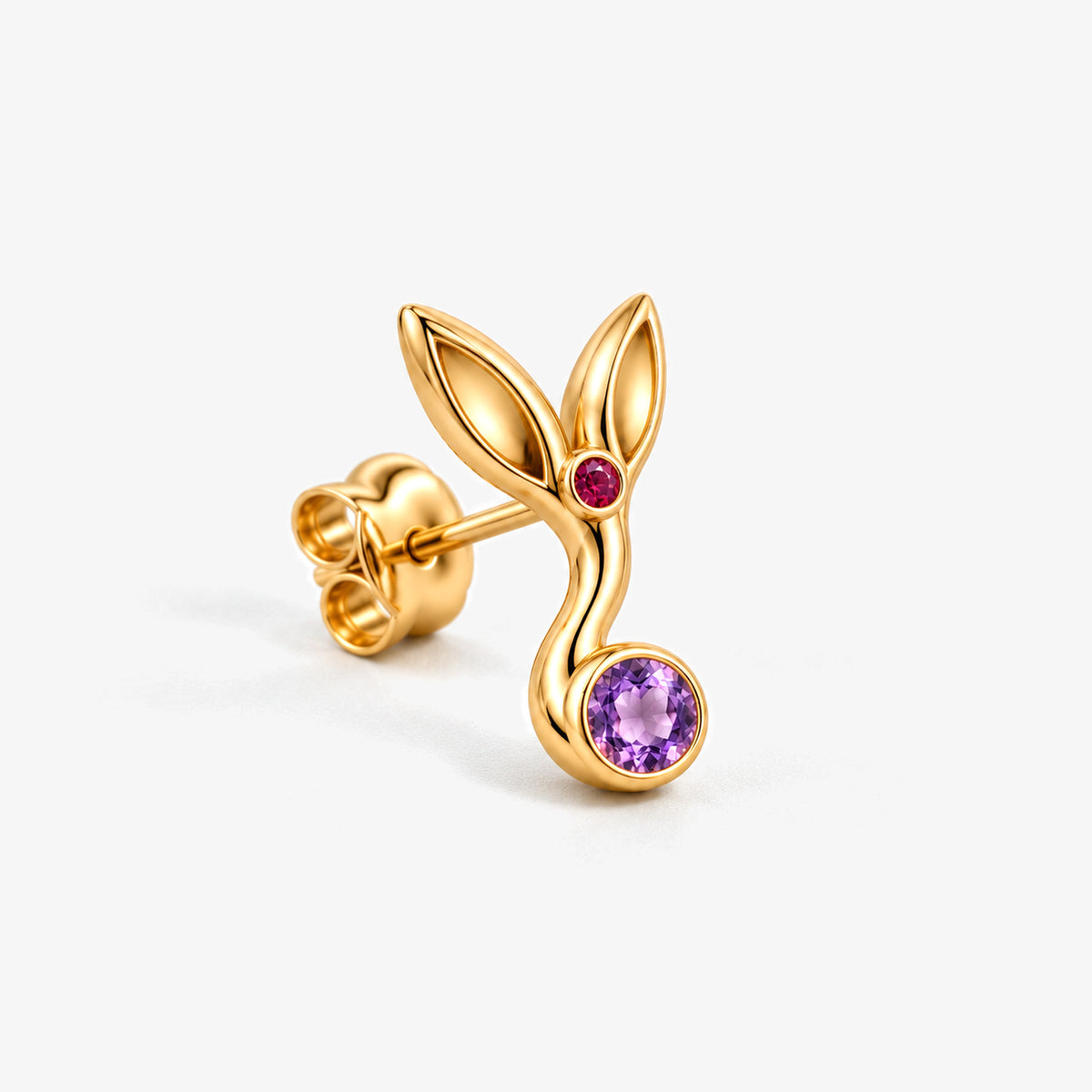 Sunrise Path Studs in gold, side view