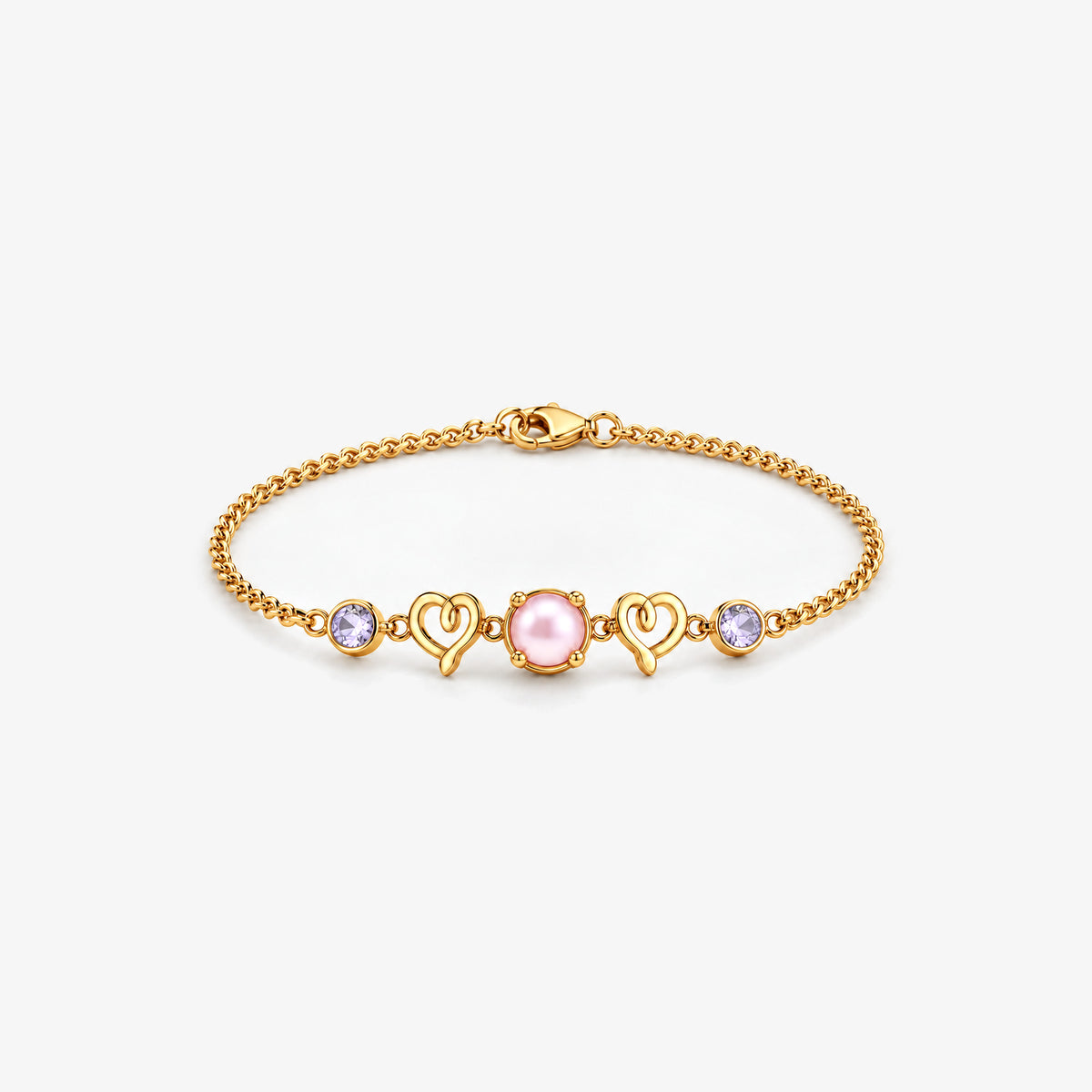 Tail Heart Bracelet in gold, front view