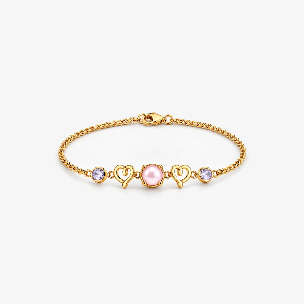 Tail Heart Bracelet in gold, front view