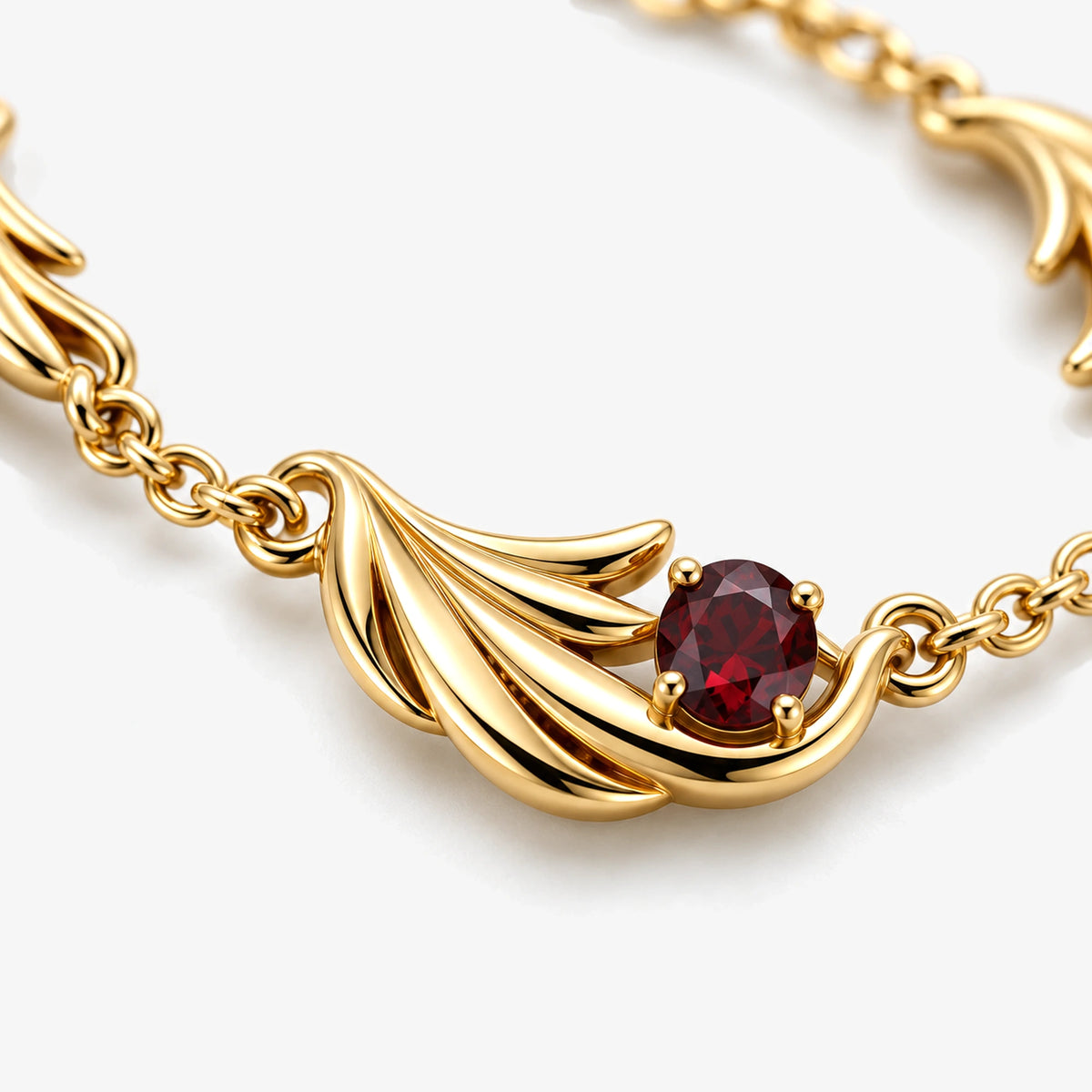 Seraph Wing Bracelet in Gold, close-up