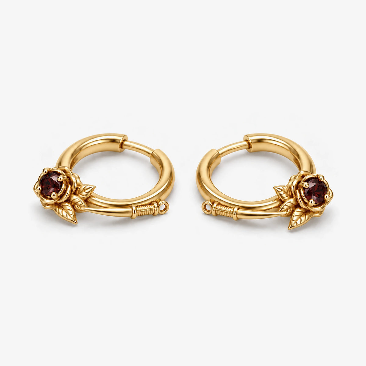 Thorn Princess Earrings in gold, front view