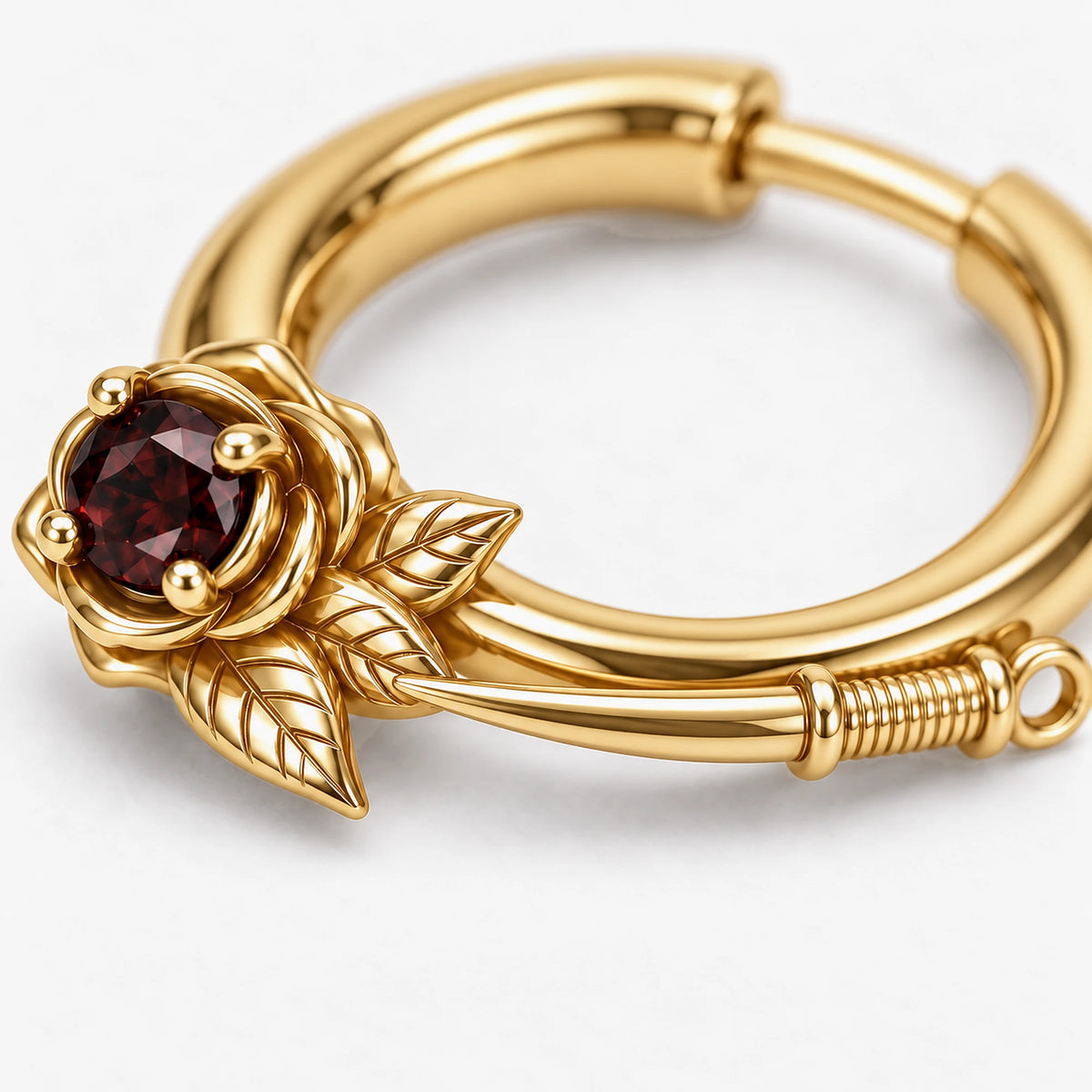 Thorn Princess Earrings in gold, close-up