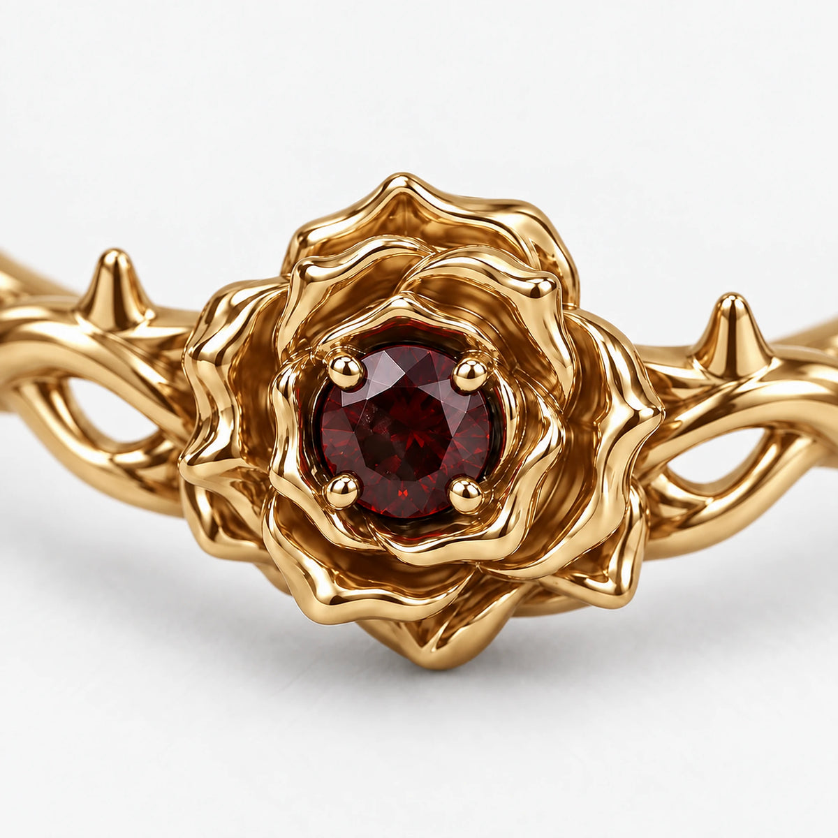 Thorn Princess Ring, close-up of the rose