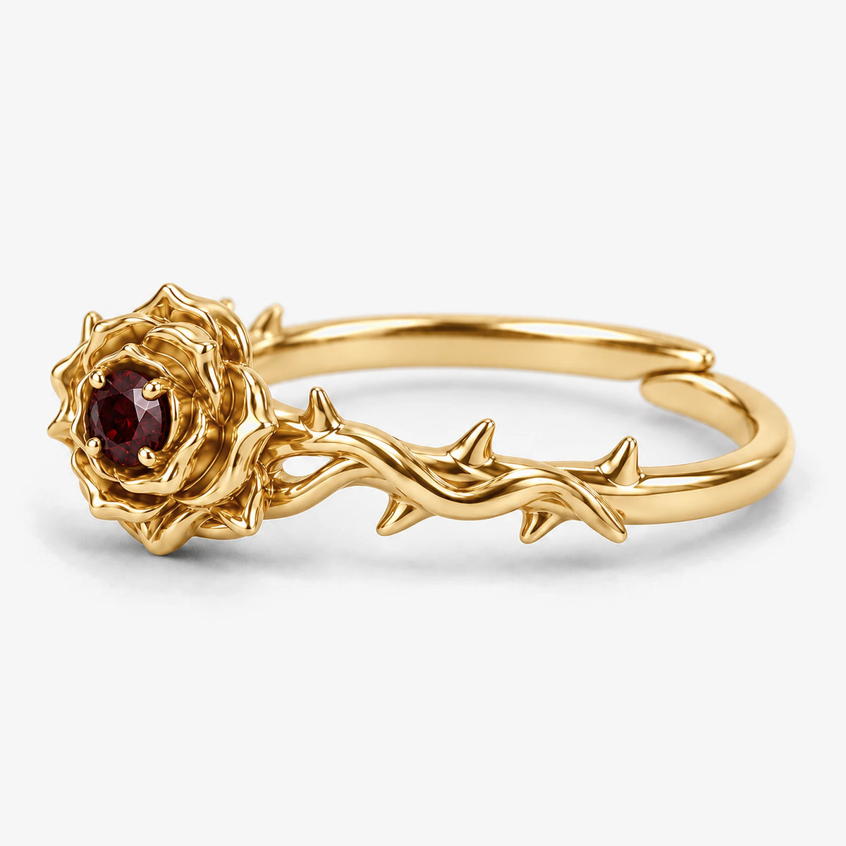 Thorn Princess Ring in gold, other side view