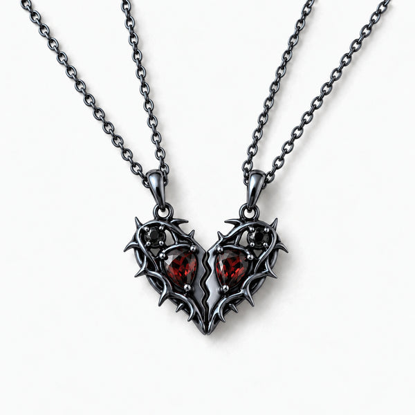 Thornbound Couples Necklaces in Royal Black