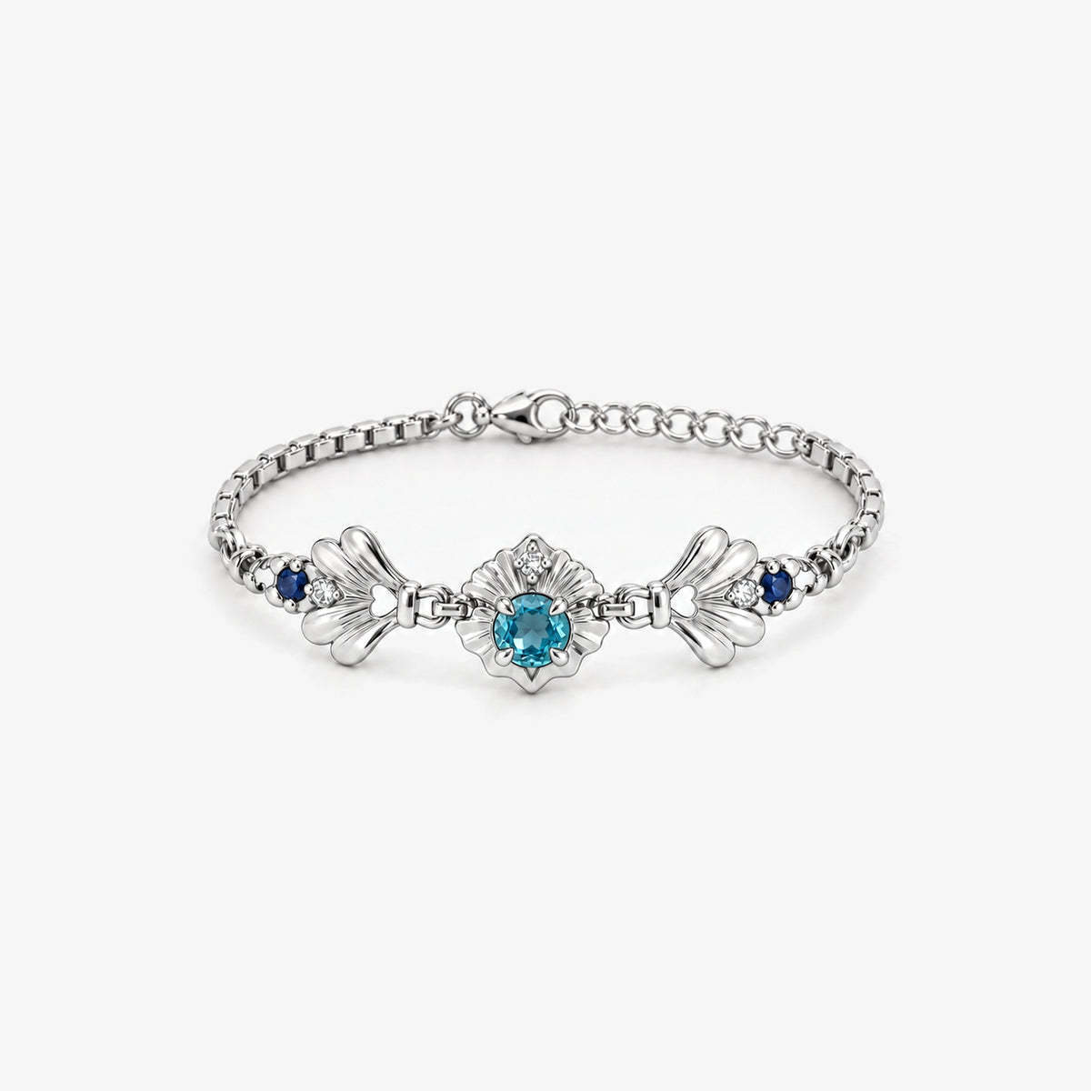 Tide Path Bracelet in silver, front view