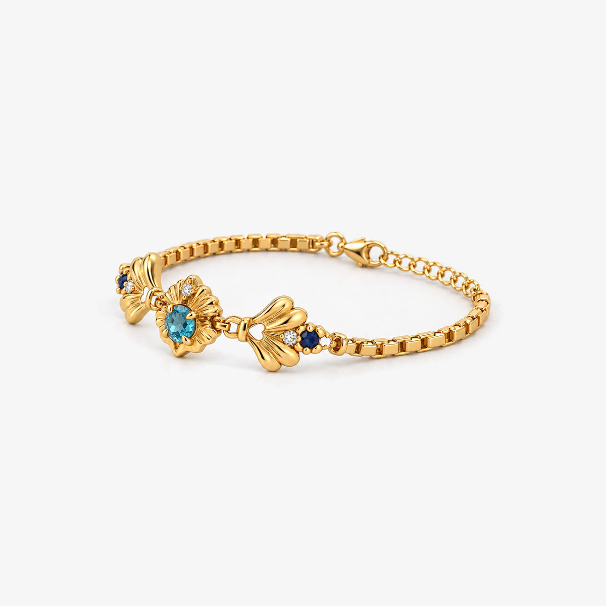 Tide Path Bracelet in gold, left side view