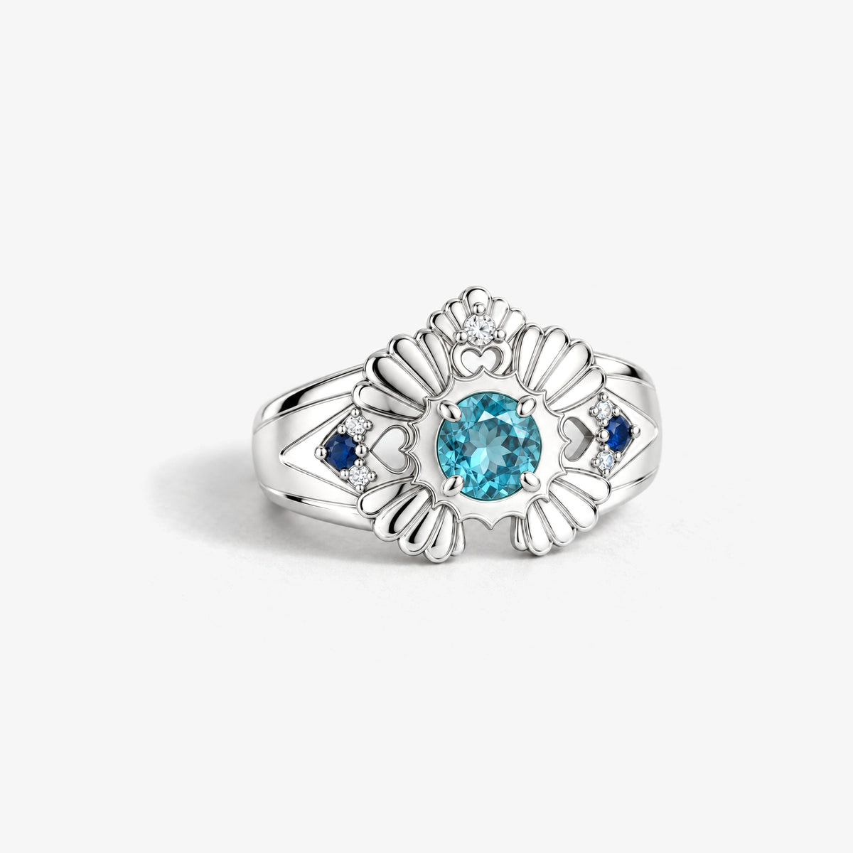 Tide Path Ring in silver, front view