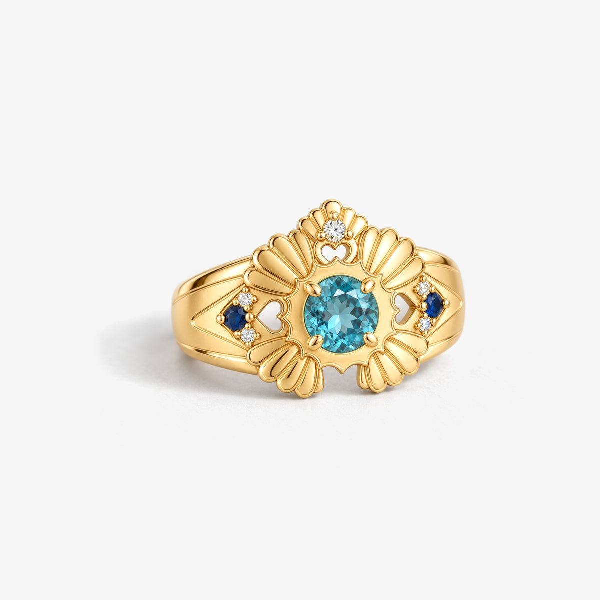 Tide Path Ring in gold, front view