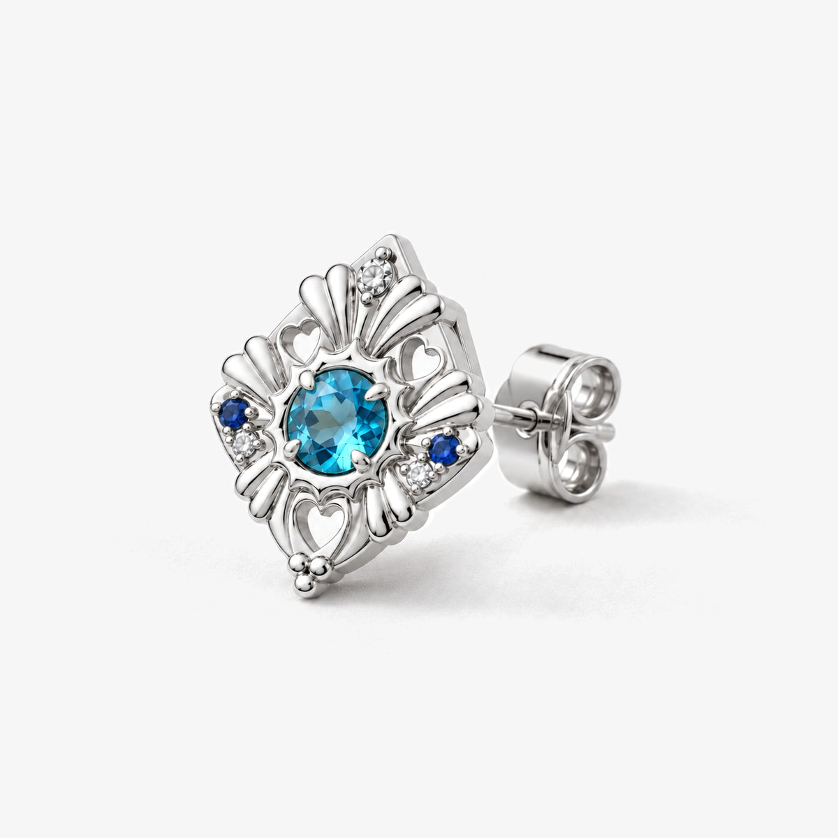 Tide Path Studs in silver, side view