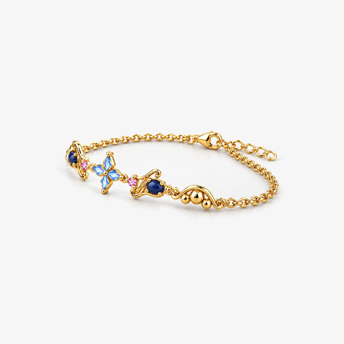 Tongue Scarf Bracelet in gold, left side view