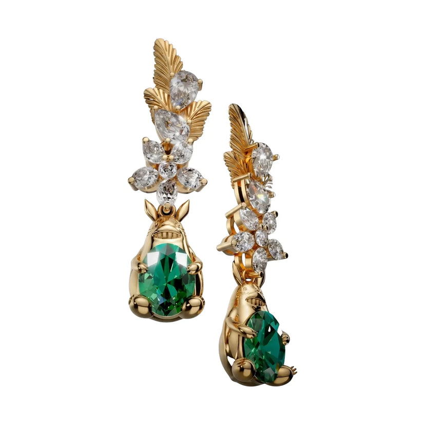 Forest Spirit Earrings gold front