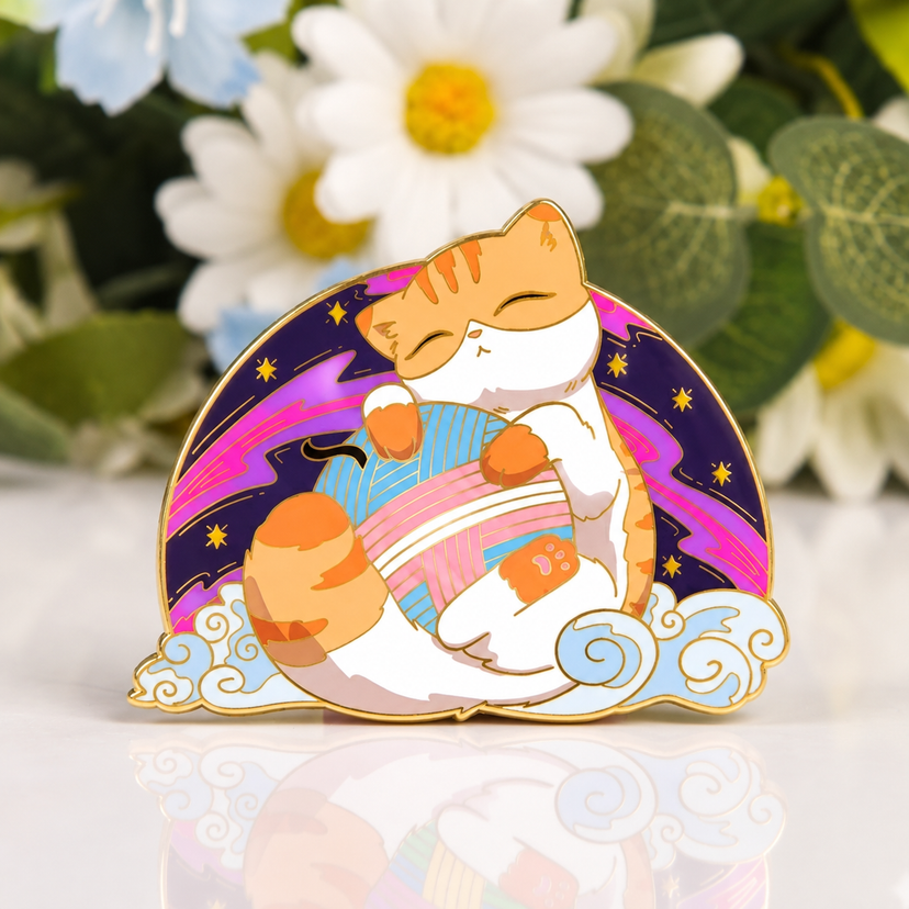 Trans Pride Cat Enamel Pin