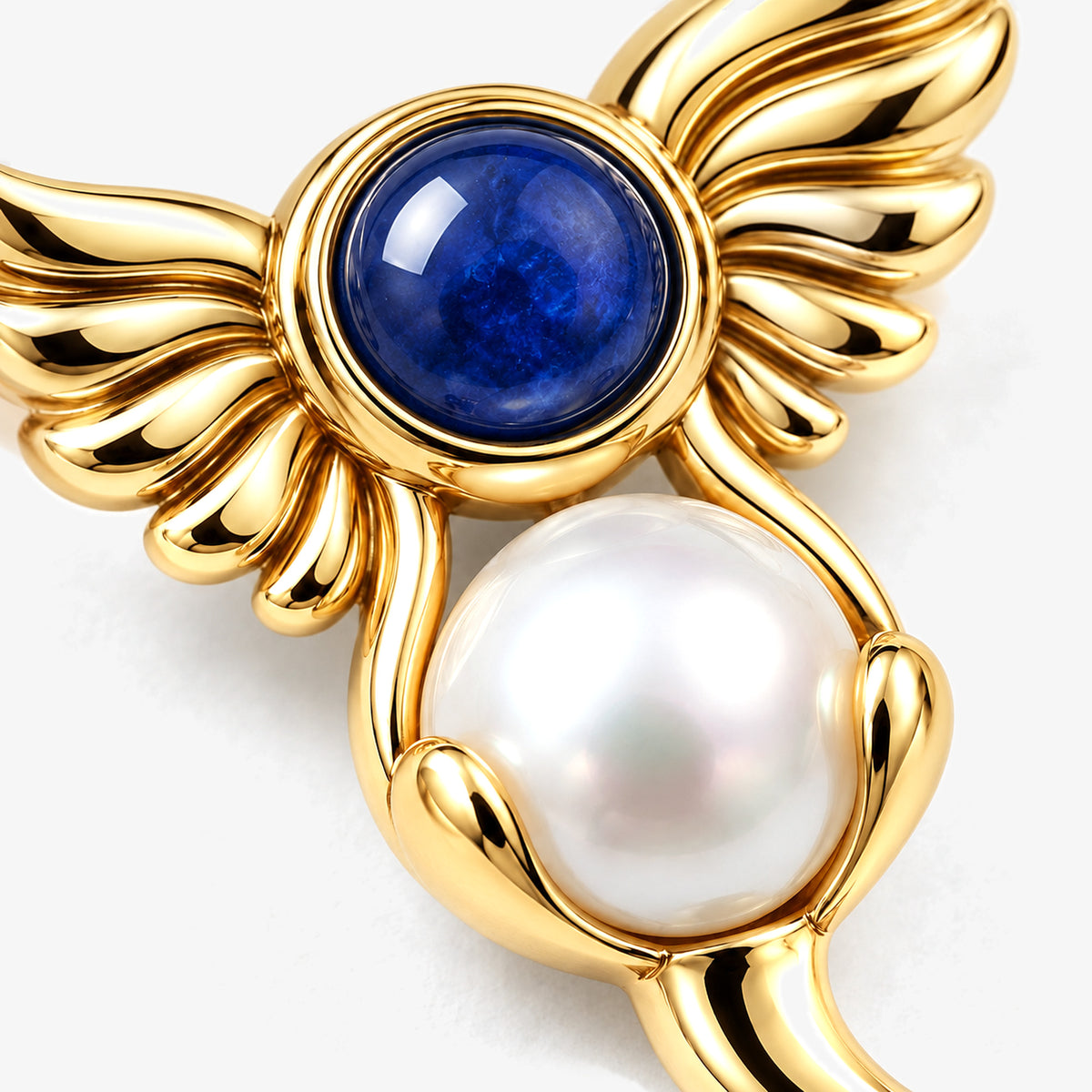 Twin Current Studs in gold, close-up