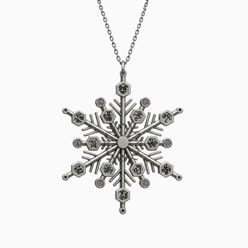 Upper Moon Three Necklace Silver front