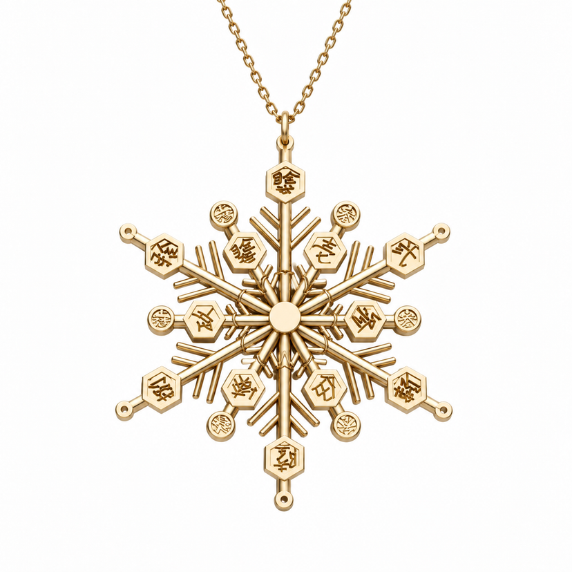 Upper Moon Three Necklace Gold front