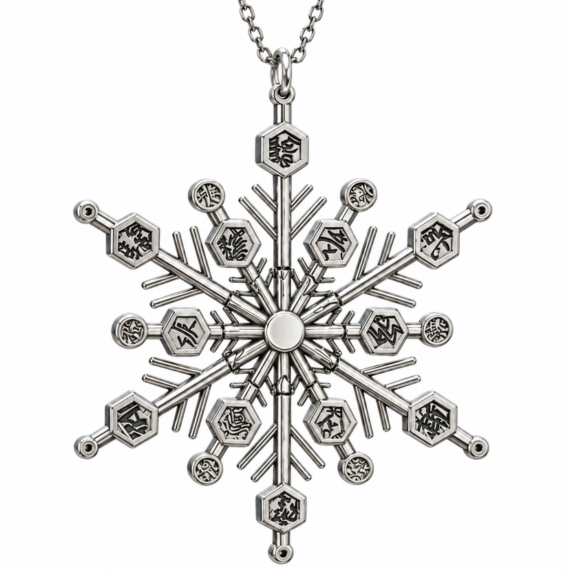 Upper Moon Three Necklace Silver pendant detail
