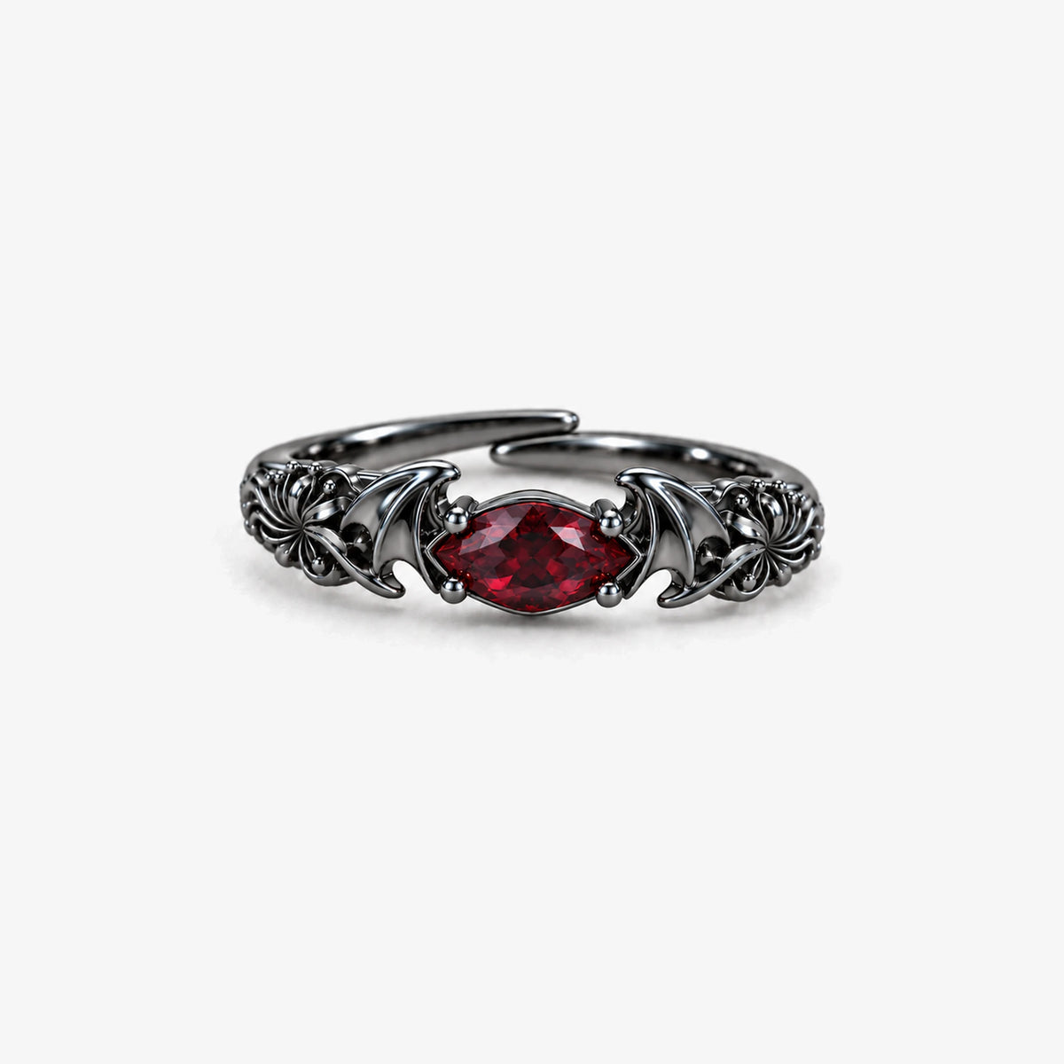 Infinity Castle Ring in Royal Black, front view