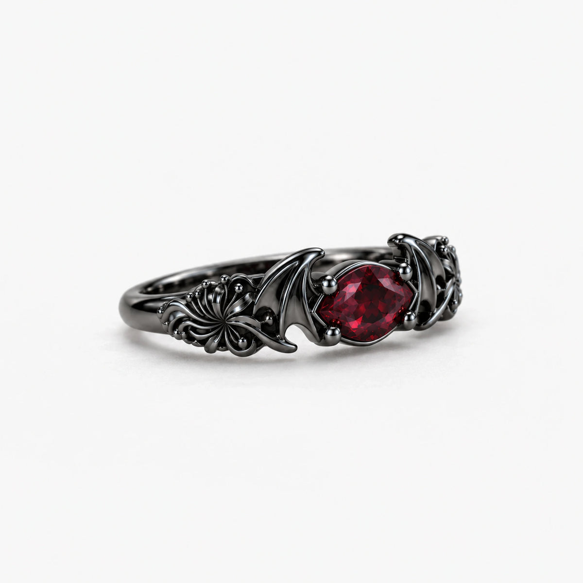 Infinity Castle Ring in Royal Black, side view