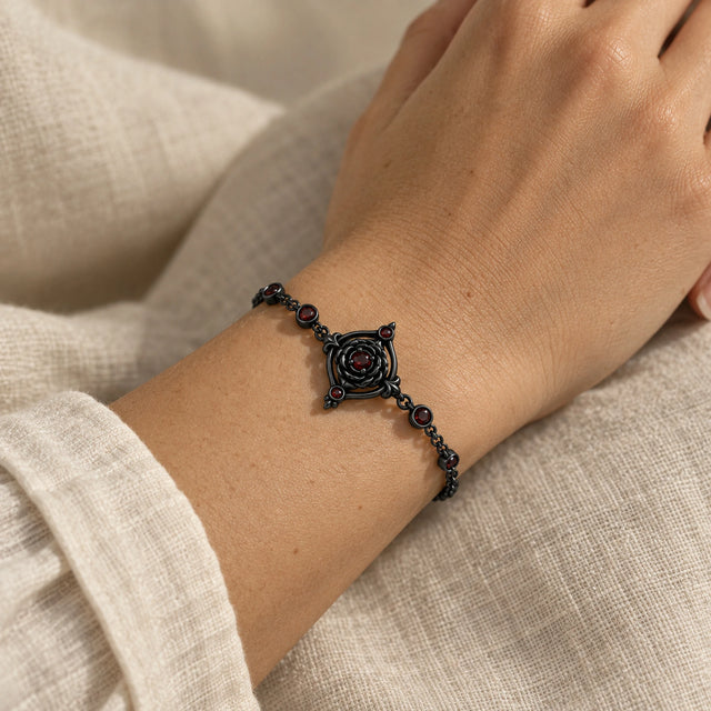 Vanitas Bracelet in Royal Black, worn