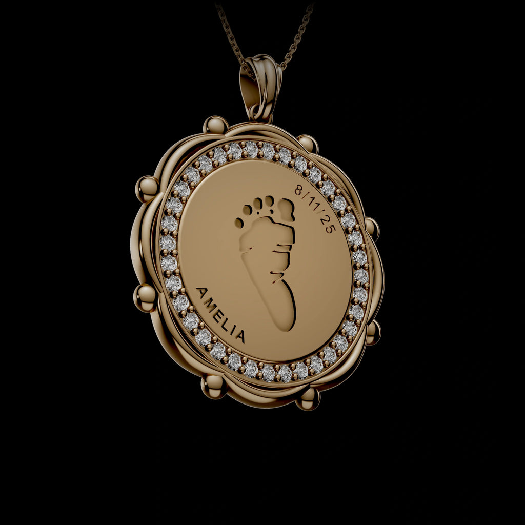 Personalised Baby Footprint Pendant