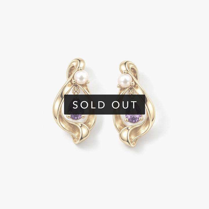 Violet Ribbon Earrings