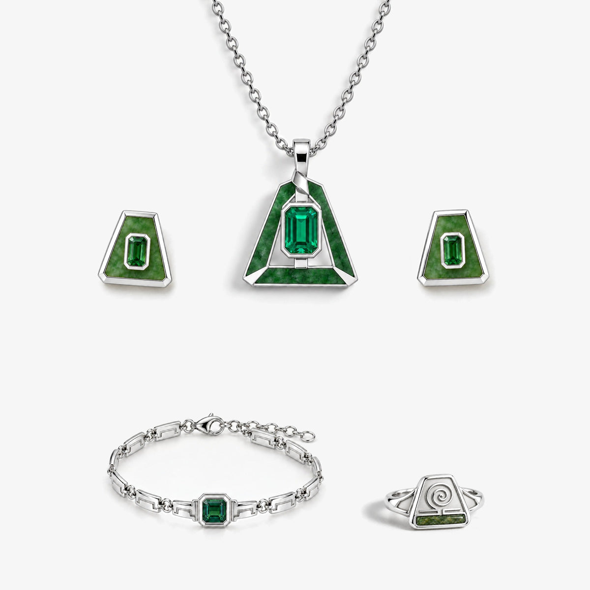 Earth Nation Full Collection Set in silver, front view