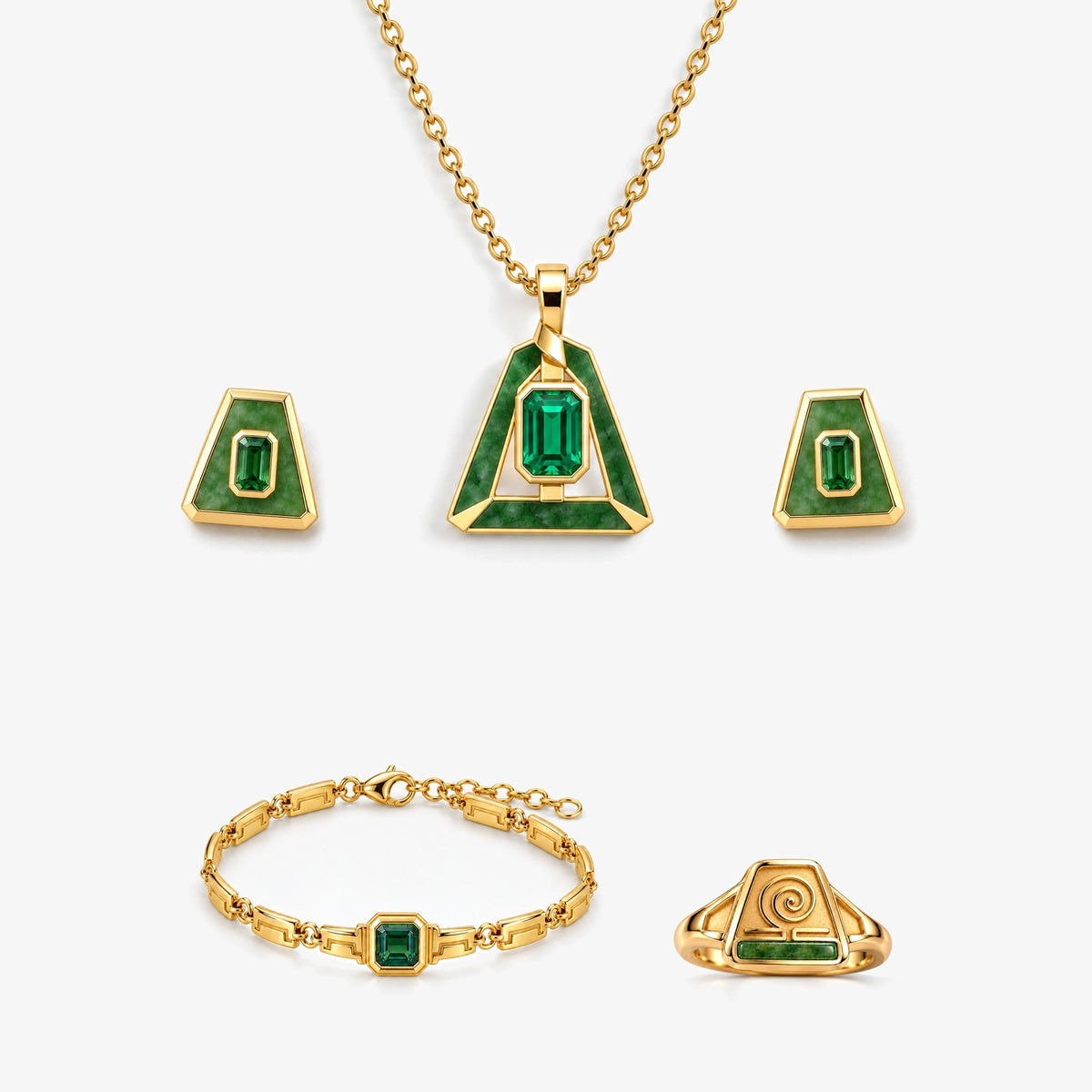 Earth Nation Full Collection Set in gold, front view