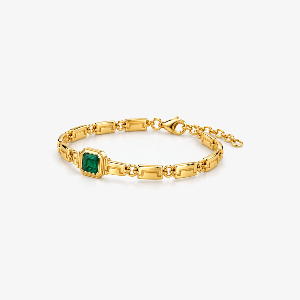 Earth Nation Link Bracelet in gold, left side view