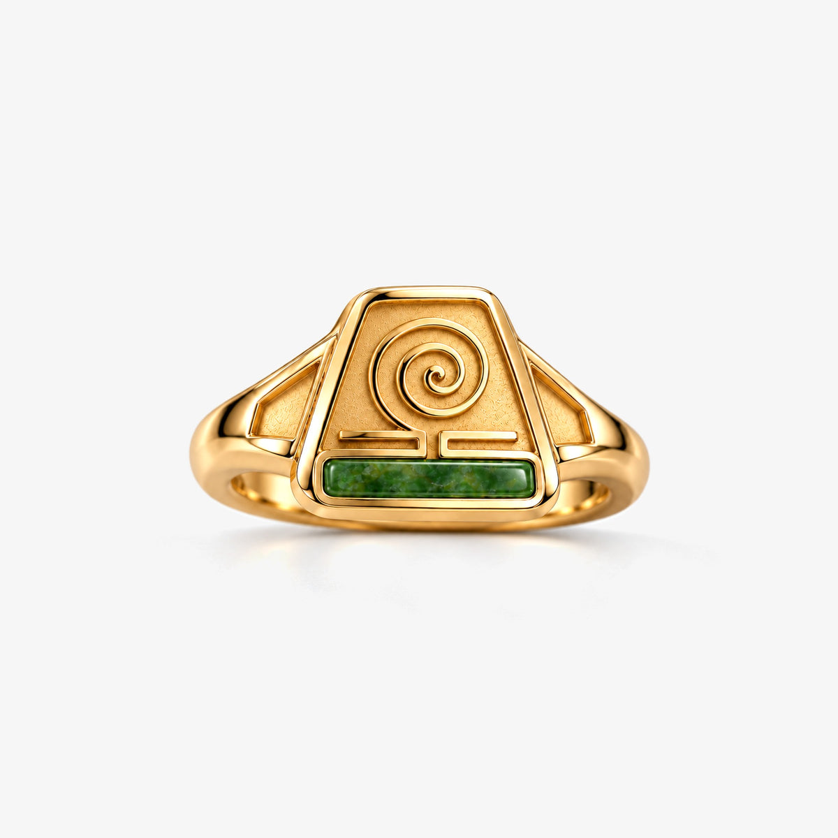 Earth Nation Spiral Ring in gold, front view