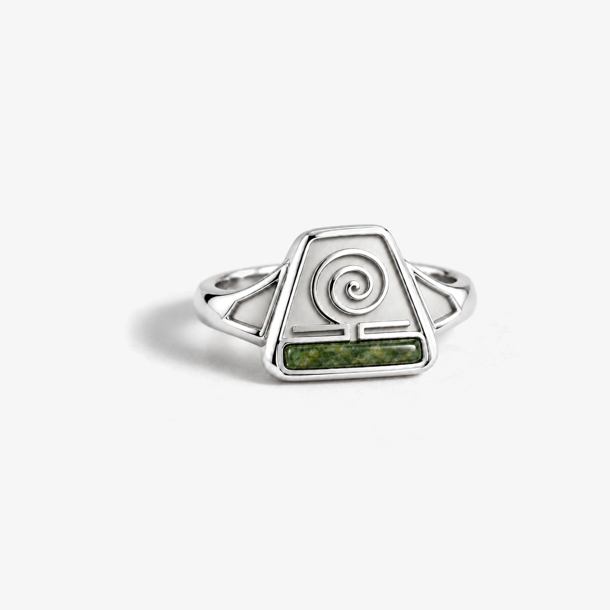 Earth Nation Spiral Ring in silver, front view
