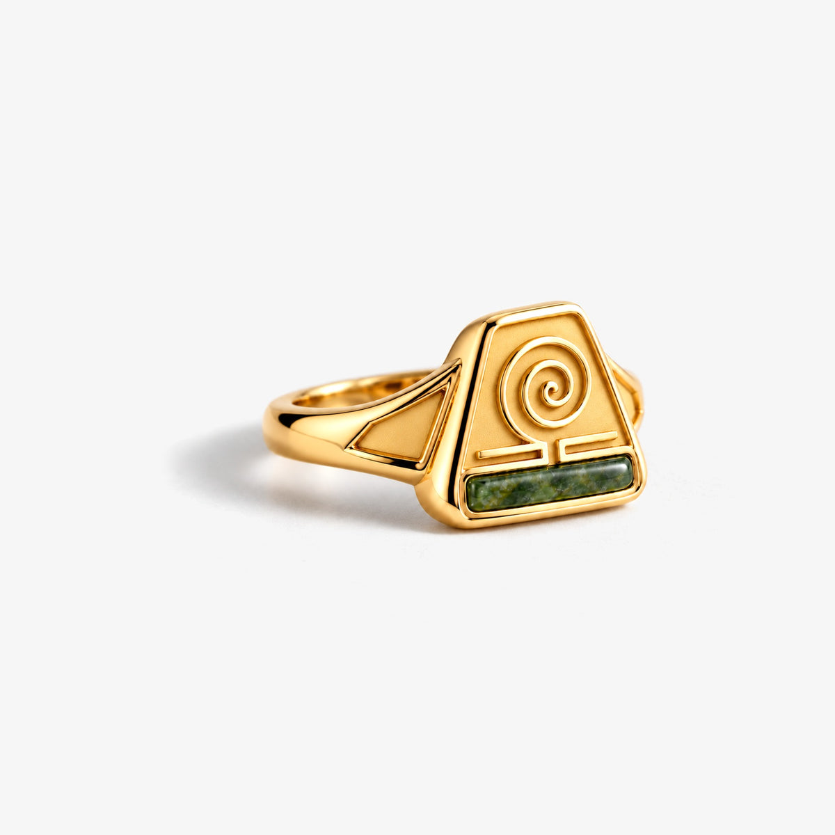 Earth Nation Spiral Ring in gold, left side view