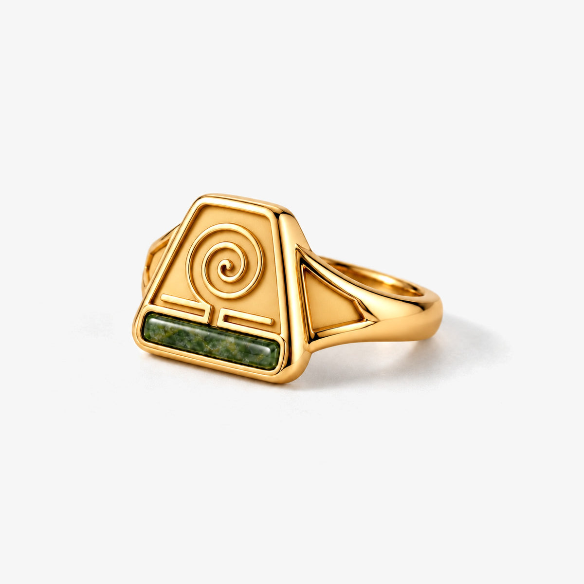 Earth Nation Spiral Ring in gold, right side view