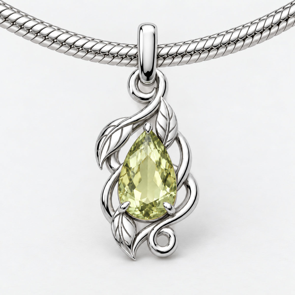 Earth Nation Vine Charm in silver, on a charm bracelet