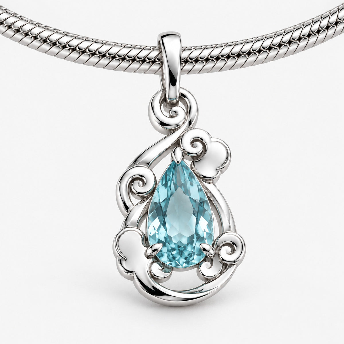 Air Nation Cloud Charm in silver, on a charm bracelet